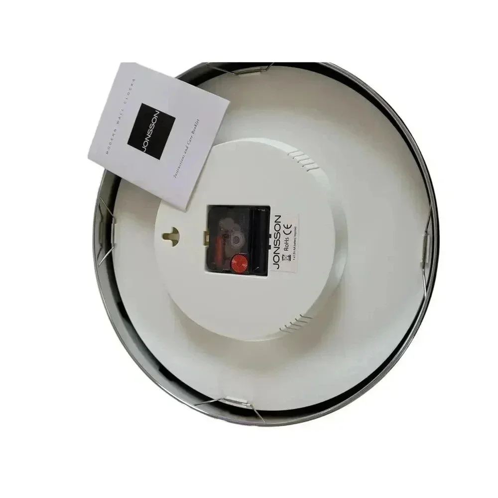 Jonsson Modern Silver Wall Clock‎ Battery Operated New in Box